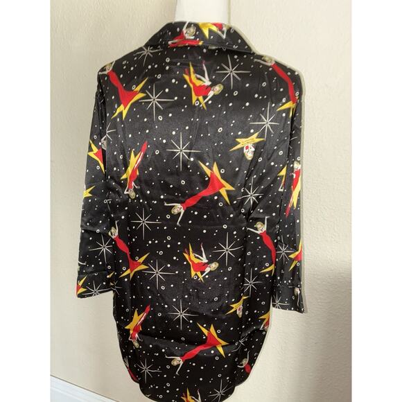 Suzanne Somers Night Shirt Loungewear Large Black New with Tags - Picture 5 of 7